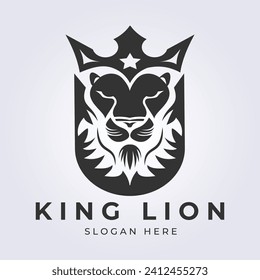 Diseño del vector del logotipo del león rey