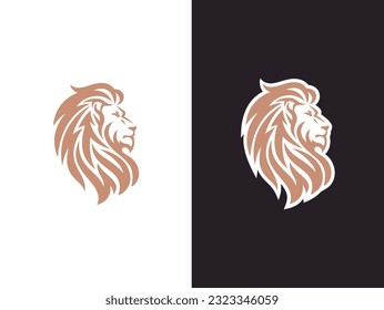 king lion symbols. Elegant gold Leo animal logo. Premium luxury brand identity icon. Vector illustration