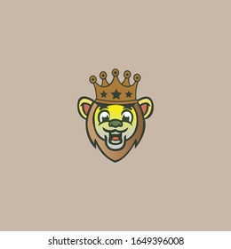 king lion vector illustration logo icon