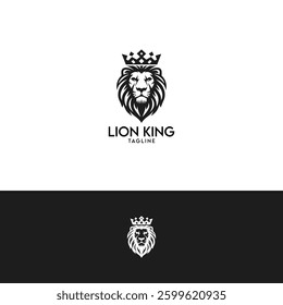 King lion vector logo design template