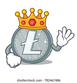King Litecoin character cartoon style