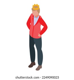 King lobbyist icon isometric vector. Pr politician. Meeting support