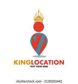 King location vector logo template. This design use crown symbol. Suitable for position.