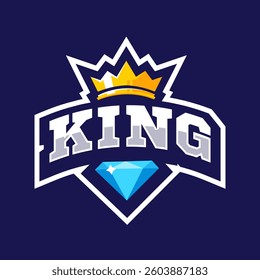 king logo with crown and diamonds