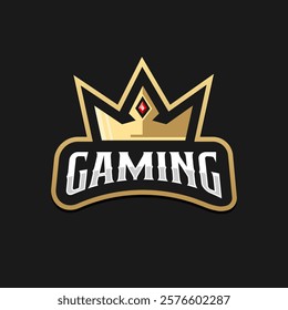 King Logo With Crown for Gaming and Team Sports