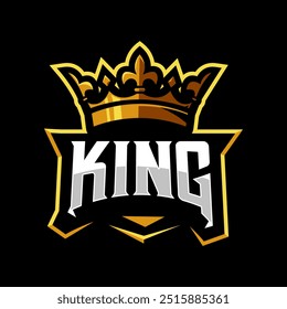 King Logo with Crown for Sports esport Gaming