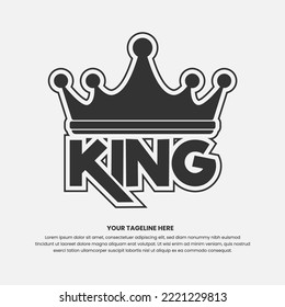 Diseño del logotipo KING con emblema de la corona