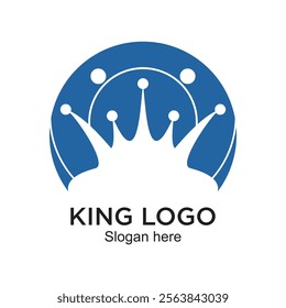 King logo design simple concept Premium Vector