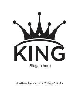 King logo design simple concept Premium Vector