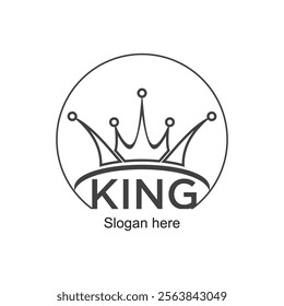 King logo design simple concept Premium Vector