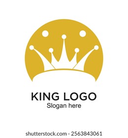 King logo design simple concept Premium Vector