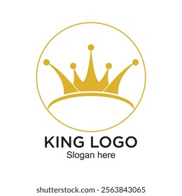 King logo design simple concept Premium Vector