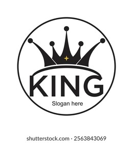 King logo design simple concept Premium Vector