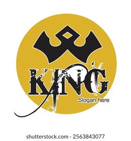 King logo design simple concept Premium Vector