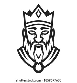 King Logo Design, Vektorgrafik. King Head Logo.