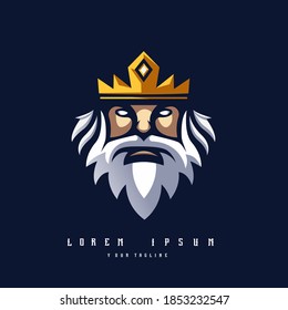 King logo design vector with modern illustration concept style for badge, emblem and t-shirt printing