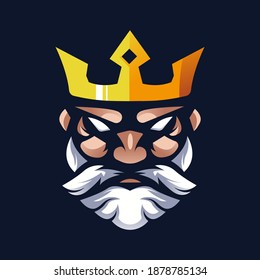 King logo design vector with modern illustration concept style for badge, emblem and t-shirt printing