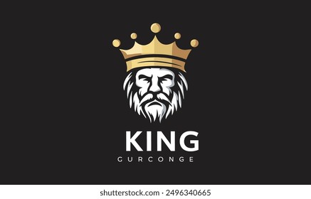 King-Logo, Idee-Logo, schwarz-weißes Logo