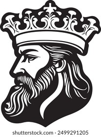 King Logo. illustration of a king face