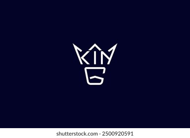 Logotipo del rey, letra king king que forma el icono del rey en texto Logotipo de la tipografía del rey, Ilustración vectorial