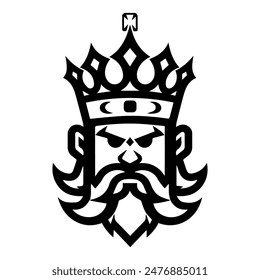 King logo or modern line icon. Vector line art and icon design with bold outline. Black and white Pixel Perfect minimalistic symbol isolate white background. Creative logotype