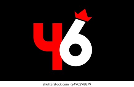 King Logo Nummer Weiß Rot Einfach Modern