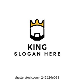 King logo. Royal logo. Luxury logo. King face logo. King and crown 