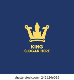King logo. Royal logo. Luxury logo. King face logo. King and crown 