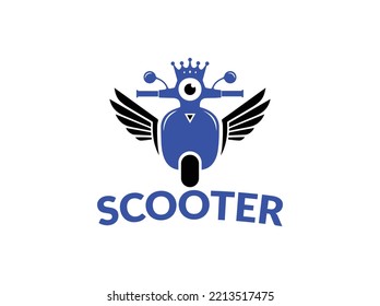 

King logo of scooter motorbike vector design and art.