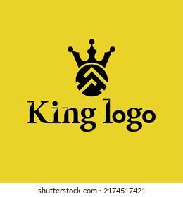 King-Logo-Typografie. Kronvektor. King-Logo-Vorlage. Könige und Kronen. Grafisches, einfaches minimalistisches und elegantes Design