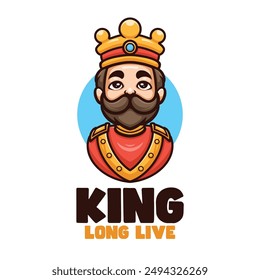 King Long Live Cartoon Mascot Logo