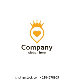 Inspiración en el diseño del logotipo de la ubicación del amor rey