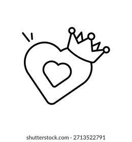 King Love ícone vetorial ilustração de stock
