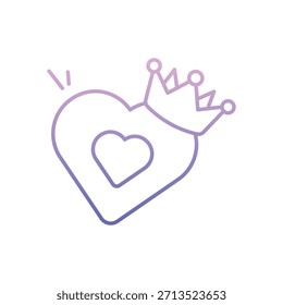 King Love ícone vetorial ilustração de stock