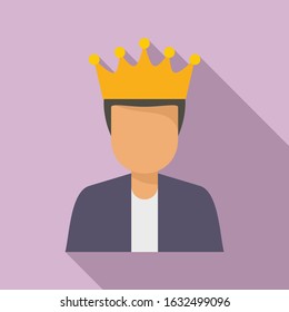 King loyalty program icon. Flat illustration of king loyalty program vector icon for web design