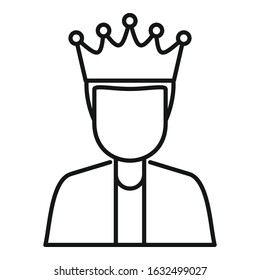 King loyalty program icon. Outline king loyalty program vector icon for web design isolated on white background