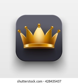 King luxury icon. Luxury Symbol of Crown on dark backdrop with shadow. Vector Illustration Isolated on background