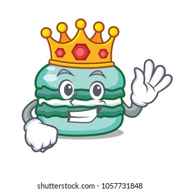 King macaron character cartoon style