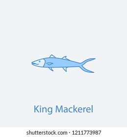 king mackerel 2 colored line icon. Simple light and dark blue element illustration. king mackerel concept outline symbol design from fish set