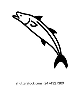 King Mackerel Glyph Icon, Vector illustration