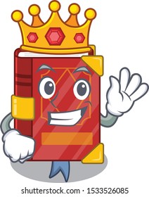 King magic spell book in shape mascot