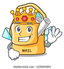 King mail bag character on table front