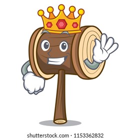 King mallet mascot cartoon style