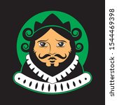 King man icon on black isolated background. Vector image. Logo icon design element. eps 10