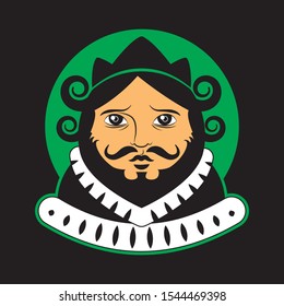 King man icon on black isolated background. Vector image. Logo icon design element. eps 10