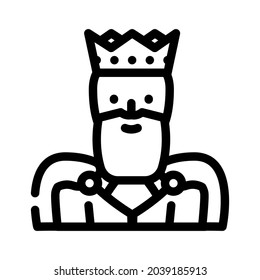 king man line icon vector. king man sign. isolated contour symbol black illustration