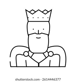 king man line icon vector. king man sign. isolated contour symbol black illustration