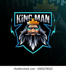 King man mascot logo template design