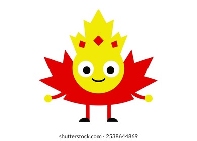 King Maple Character Cartoon Style Vector Illustration