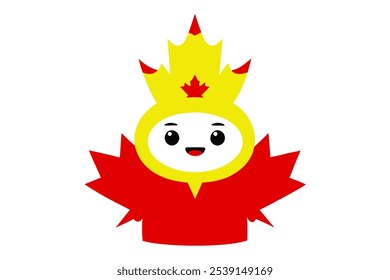 King Maple Character Cartoon Style Vector Illustration